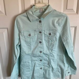 Chico's Teal Jean Jacket Classic Style